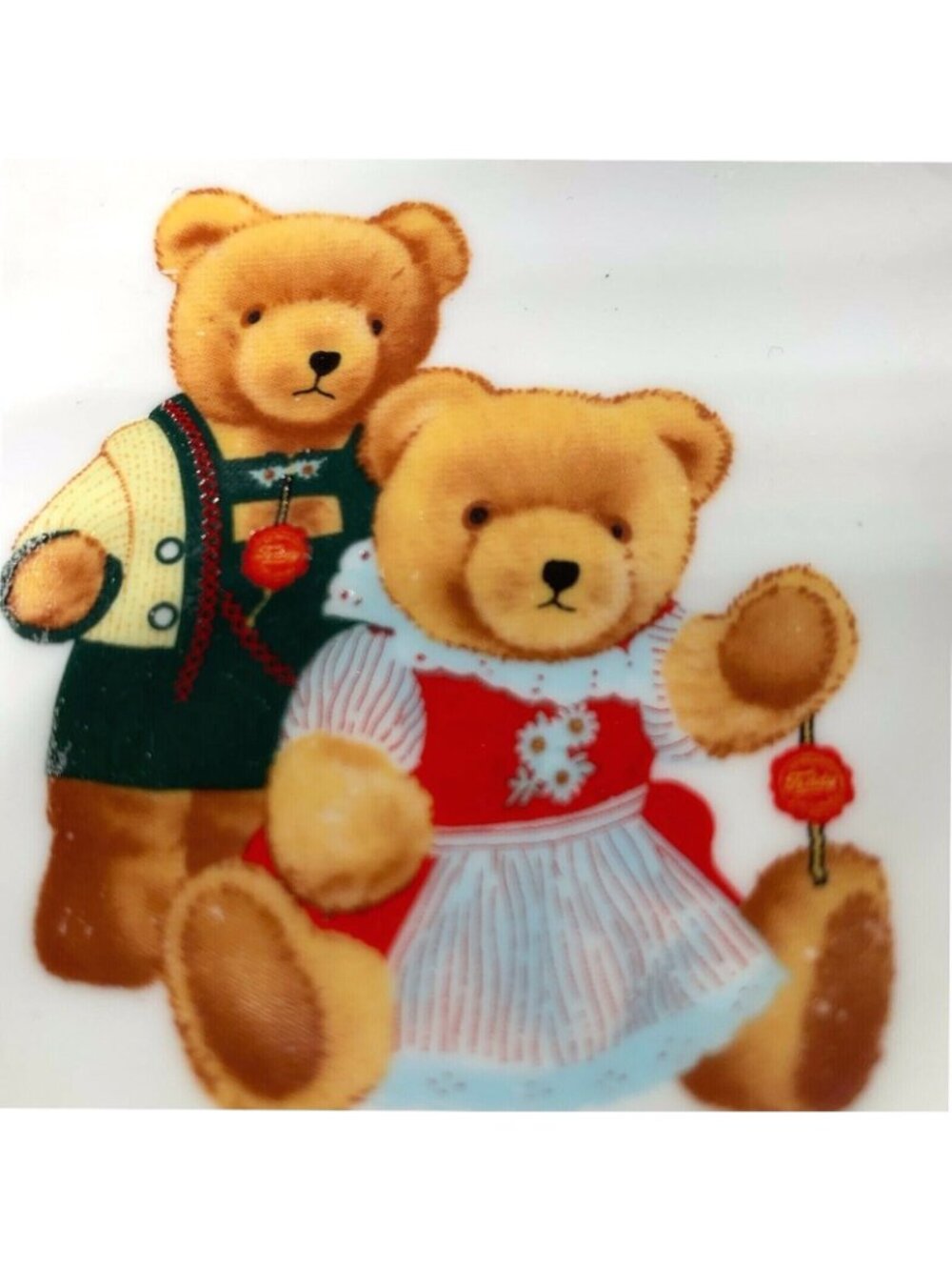 Reutter Porzellan Germany Teddy Bear Mini Dish Plate Set of 3 Trinket Tray - Picture 8 of 8